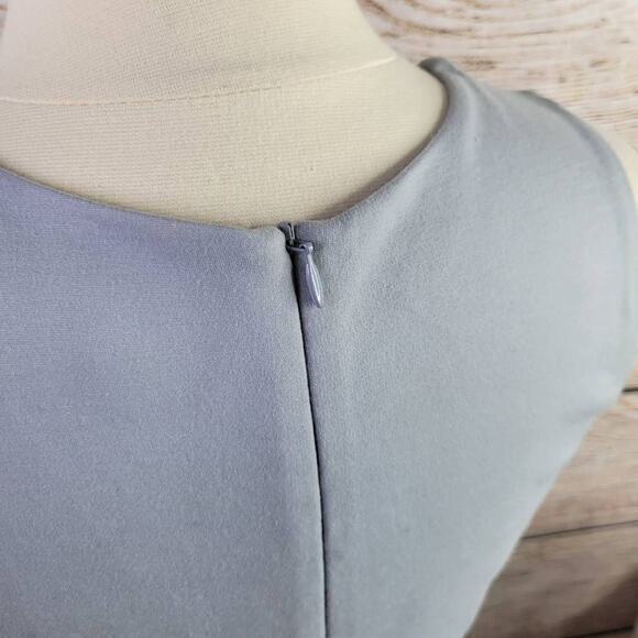 Lulus Sheer Determination Light Gray Mesh Skater Dress Size Medium - Picture 6 of 9